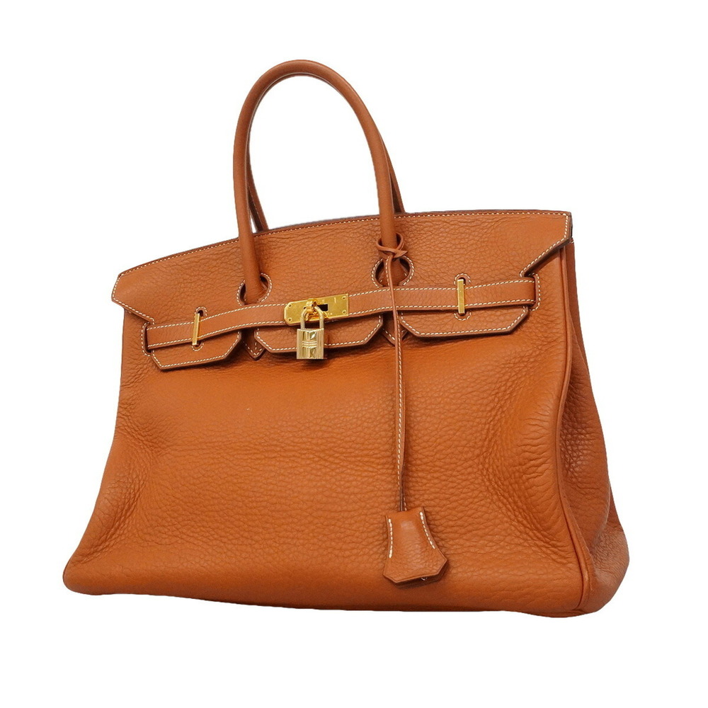 Hermes Birkin 35 Handbag, Taurillon Clemence Leather, Natural, □I Stamp, Women's